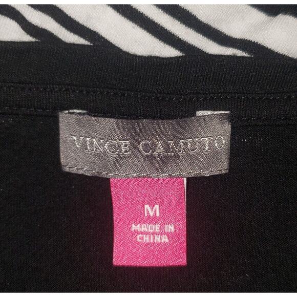 Vince Camuto Viscose Slip Medium Stripe Dress Kenya White & Black - Picture 3 of 4